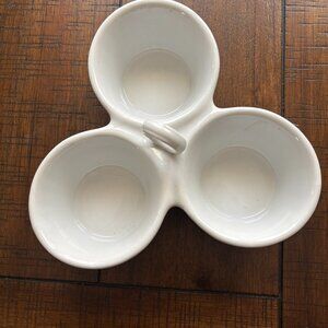Pier 1 Wavy Pattern Condiment Tray-Ceramic Dip Tray